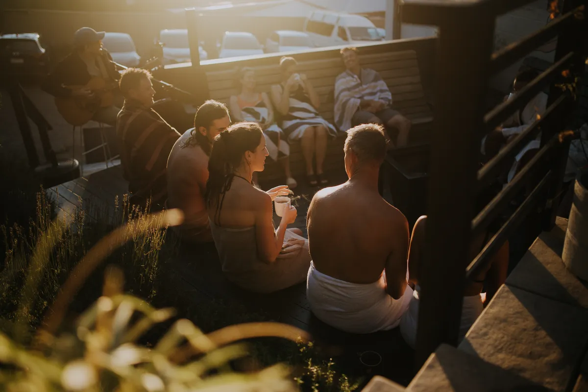 Christmas Eve community gathering at Blue Mountains Sauna
