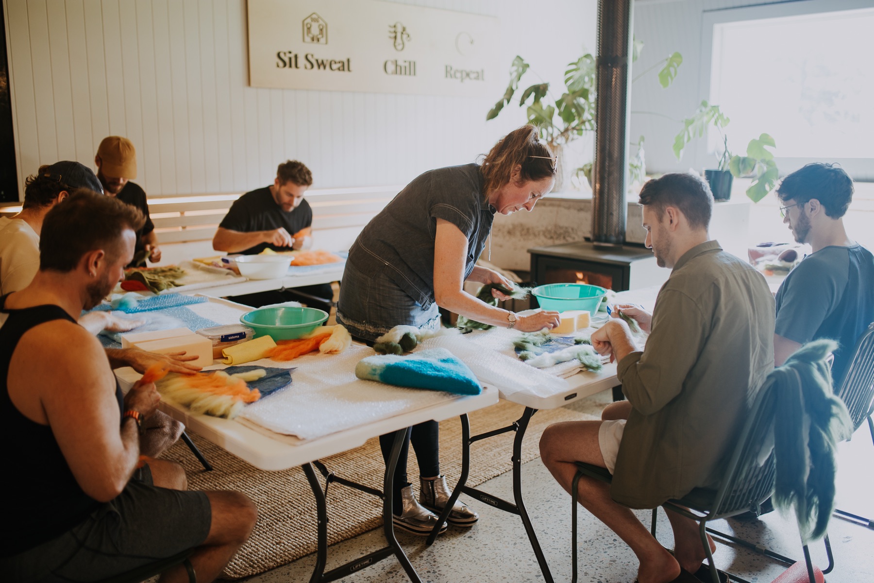 Guests at the felt hat workshop